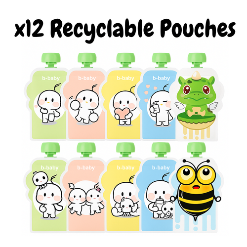 Pack 12x Reusable Baby Food Pouches